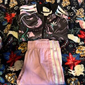 adidas Kids Matching Set - Black and Pink